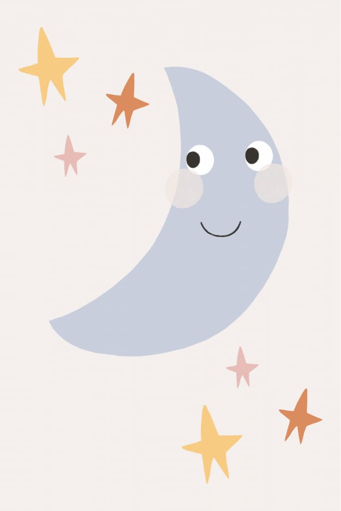 Sweet Moon And Stars by Menina Lisboa — canvas wall art