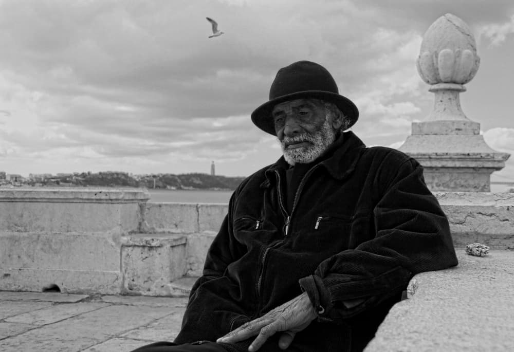 Pensive Old Man by Fernando Alves — canvas wall art
