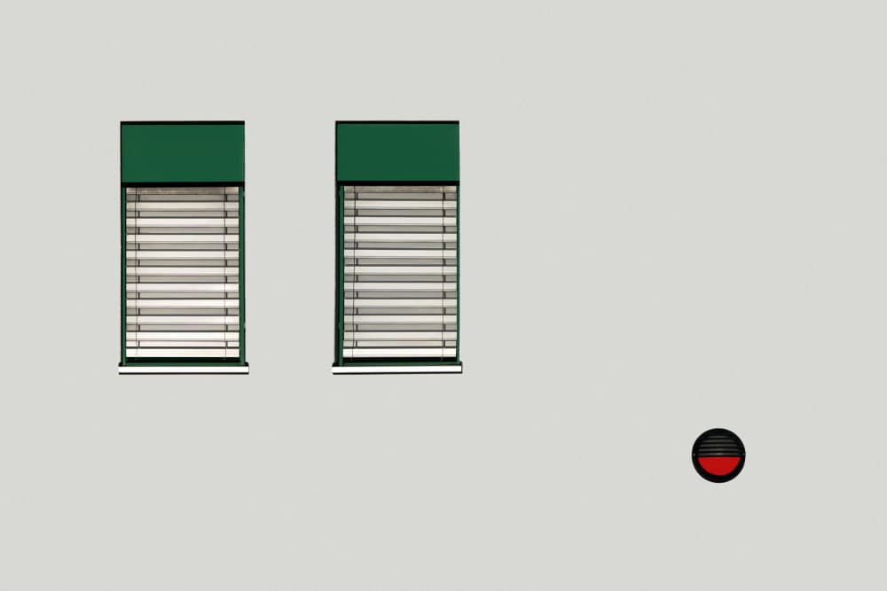 Modern Windows Red Accent by Streiff Marcel — canvas wall art