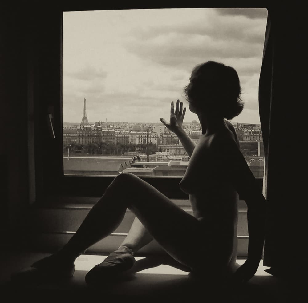 Parisian Window Silhouette by Michael Burlak — canvas wall art
