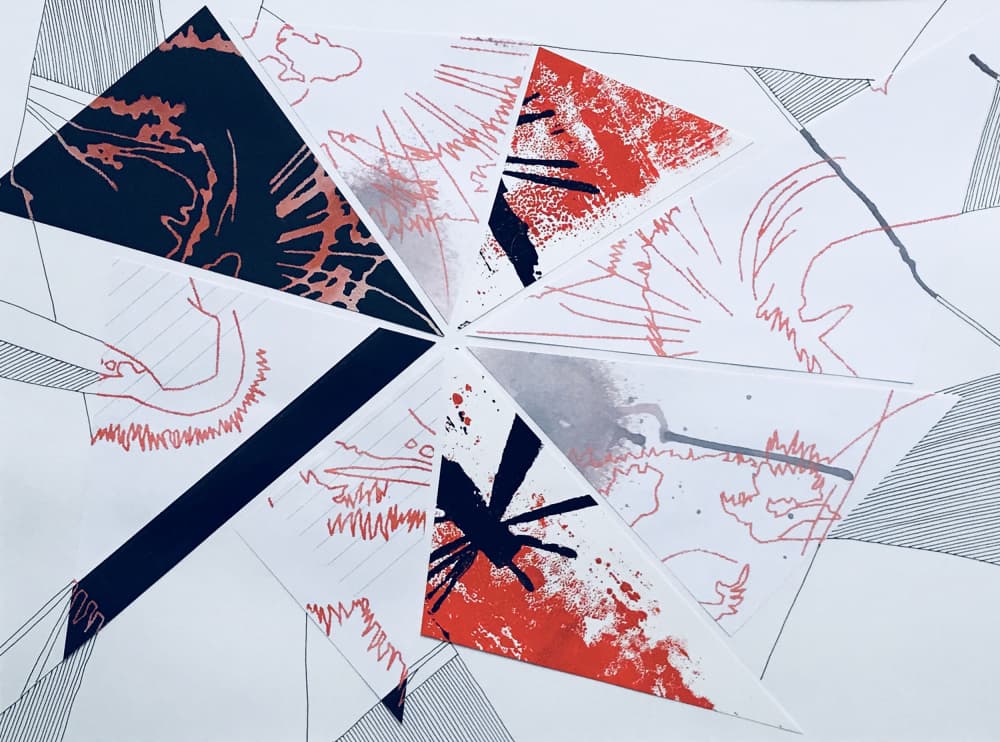 Dynamic Abstract Triangles by kellymariesmith — canvas wall art