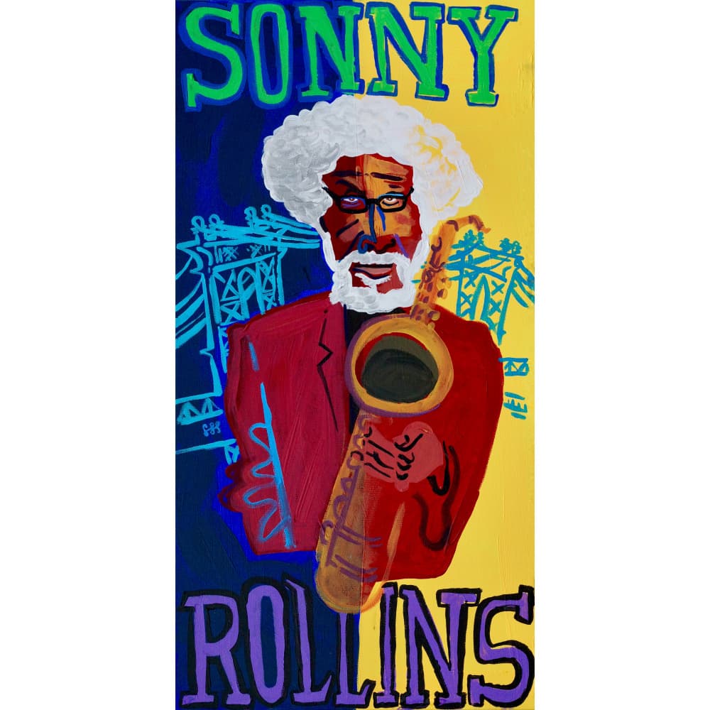 Colorful Jazz Musician Portrait by Steve Spencer — canvas wall art