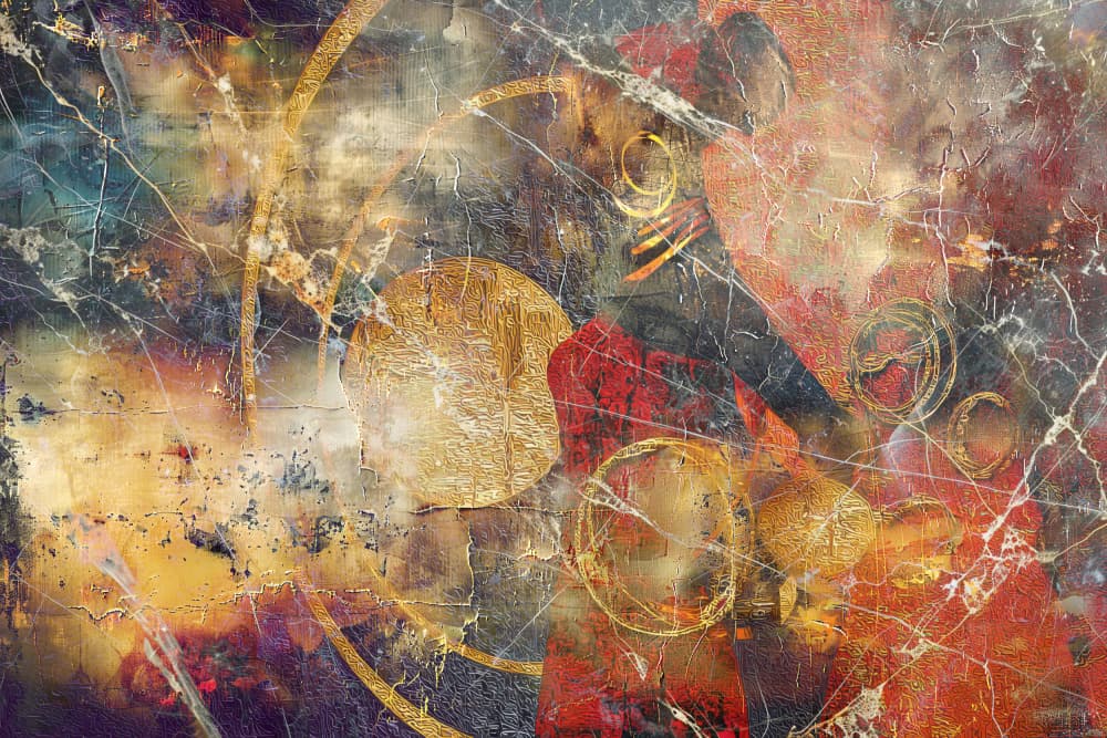 Vibrant Abstract Gold Texture by Rafal Kulik — canvas wall art