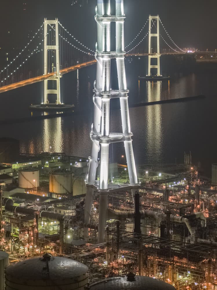 Industrial Glow at Night by Kobayashi Tetsurou — canvas wall art