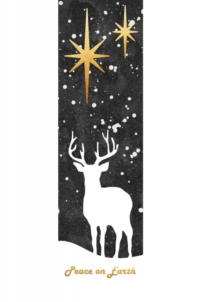 Peace on Earth Deer by amini54 — canvas wall art