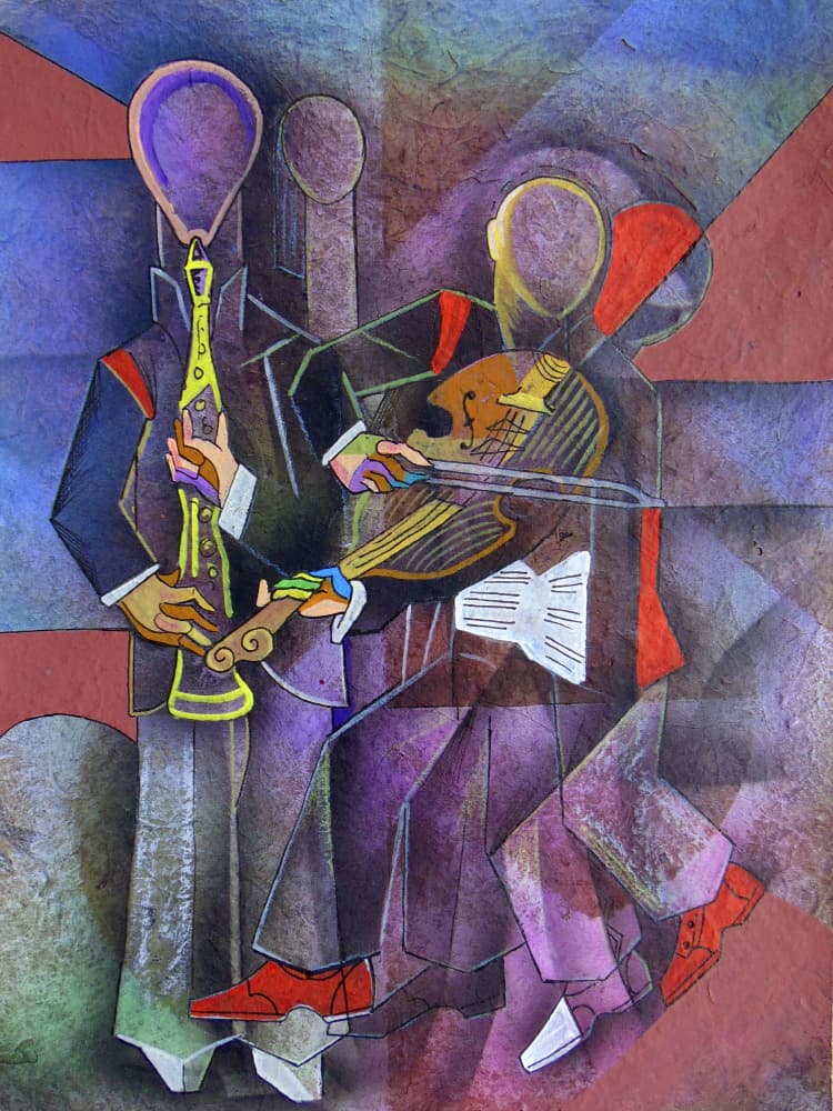 Cubist Jazz Musicians by Ricardo Maya — canvas wall art