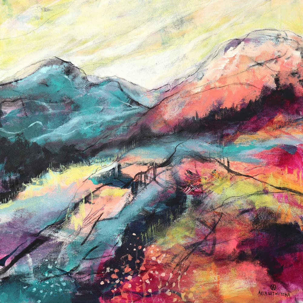 Vibrant Mountainscape by Ania Witwitzka — canvas wall art