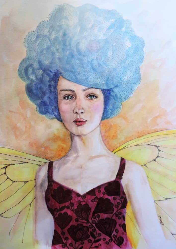 Ethereal Winged Woman by Sylvie Demers — canvas wall art