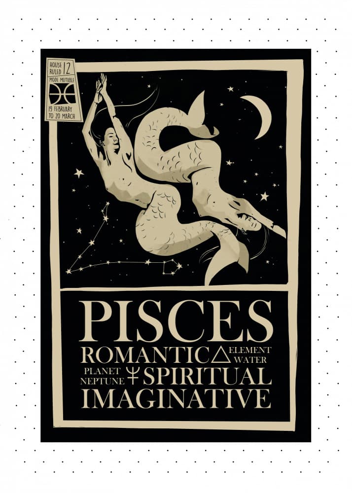 Mystical Pisces Mermaids by Dion Gem — canvas wall art