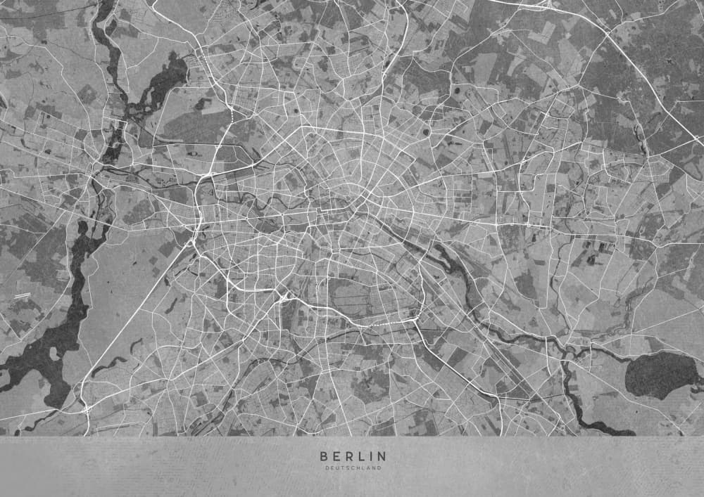 Berlin Urban Map by Rosana Laiz Blursbyai — canvas wall art