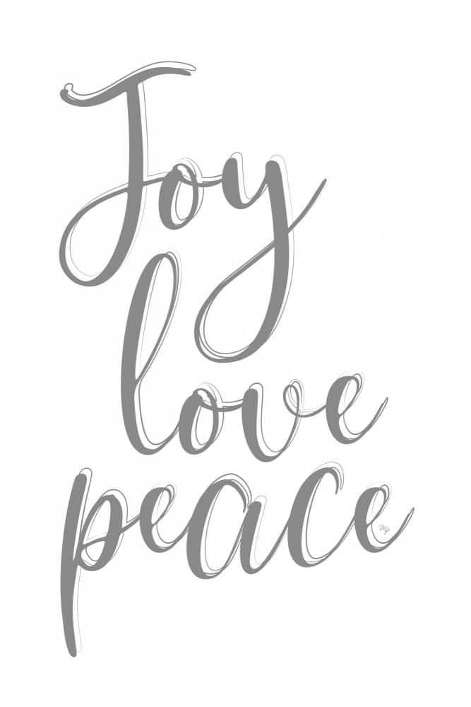 Joy Love Peace Script by Martina — canvas wall art