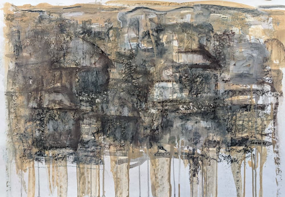 Abstract Urban Layers by Lena Kolambet — canvas wall art