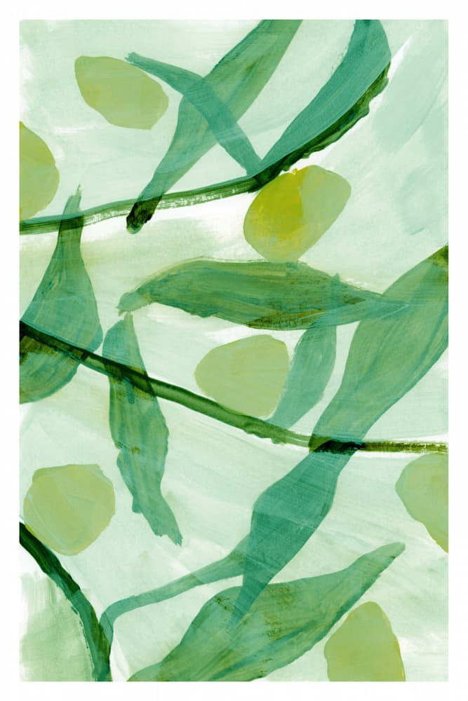 Fluid Botanical Greens by cartissi — canvas wall art