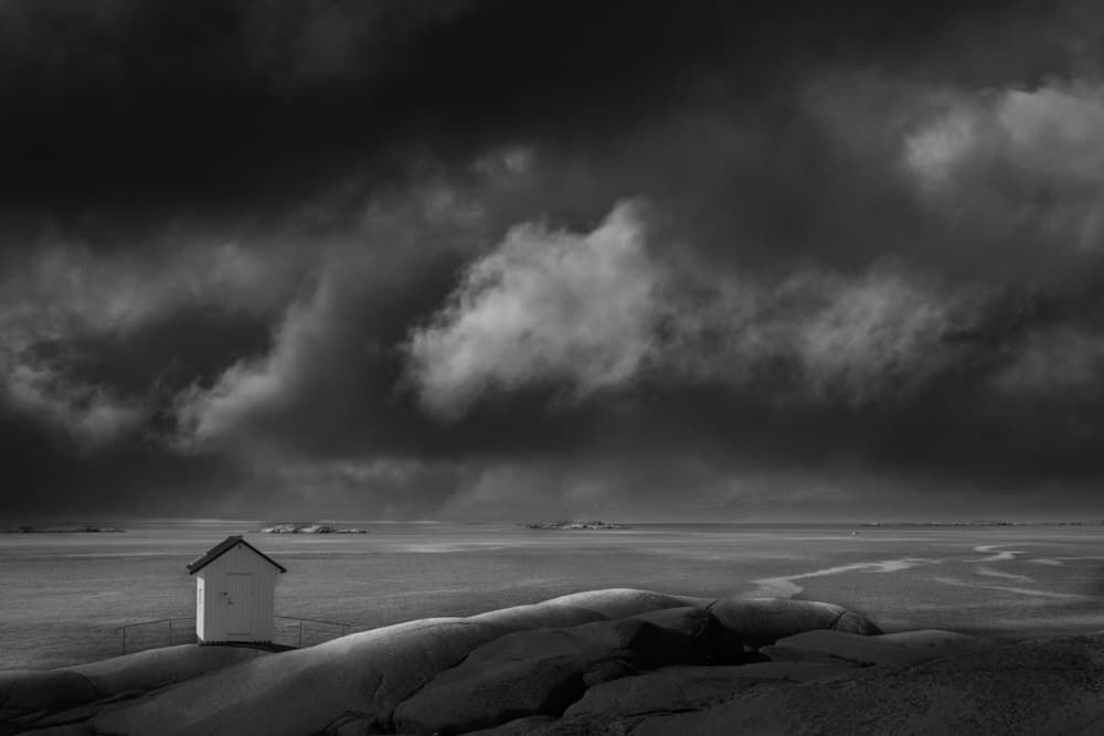 Solitary House Dark Sky by Clas Gustafson PRO — canvas wall art