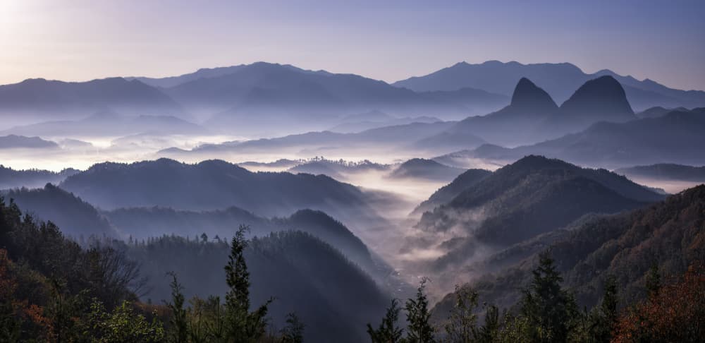 Misty Mountain Valley by Tiger Seo — canvas wall art