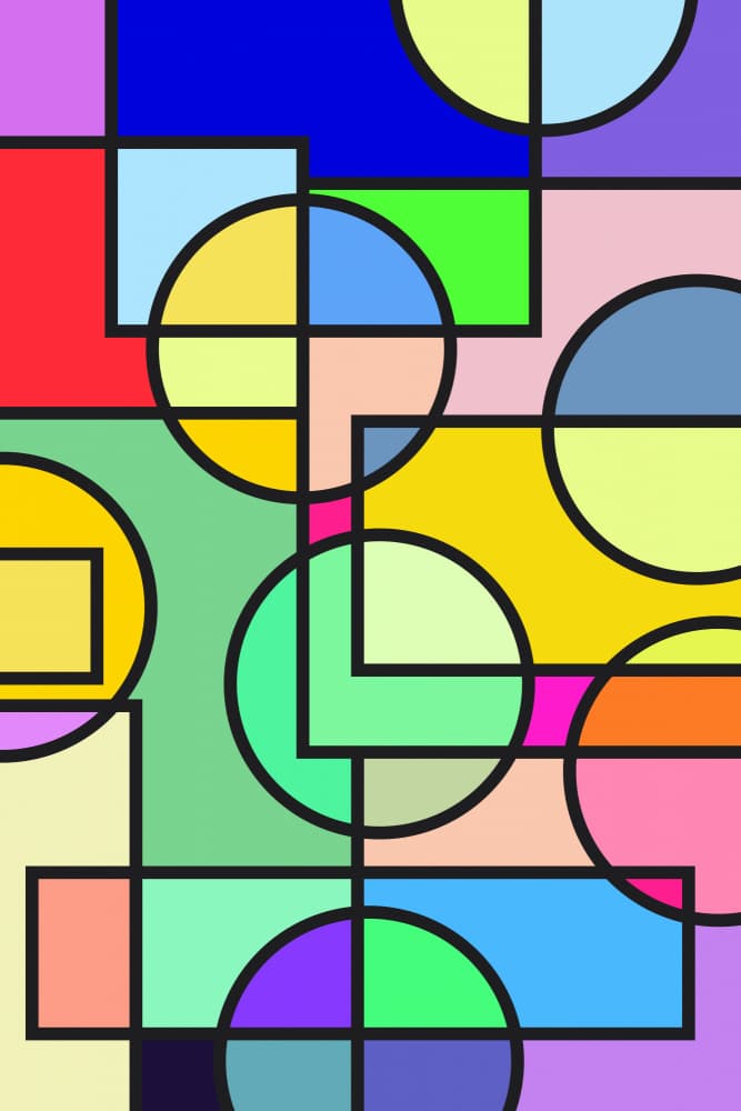 Vibrant Abstract Geometry by jay stanley — canvas wall art