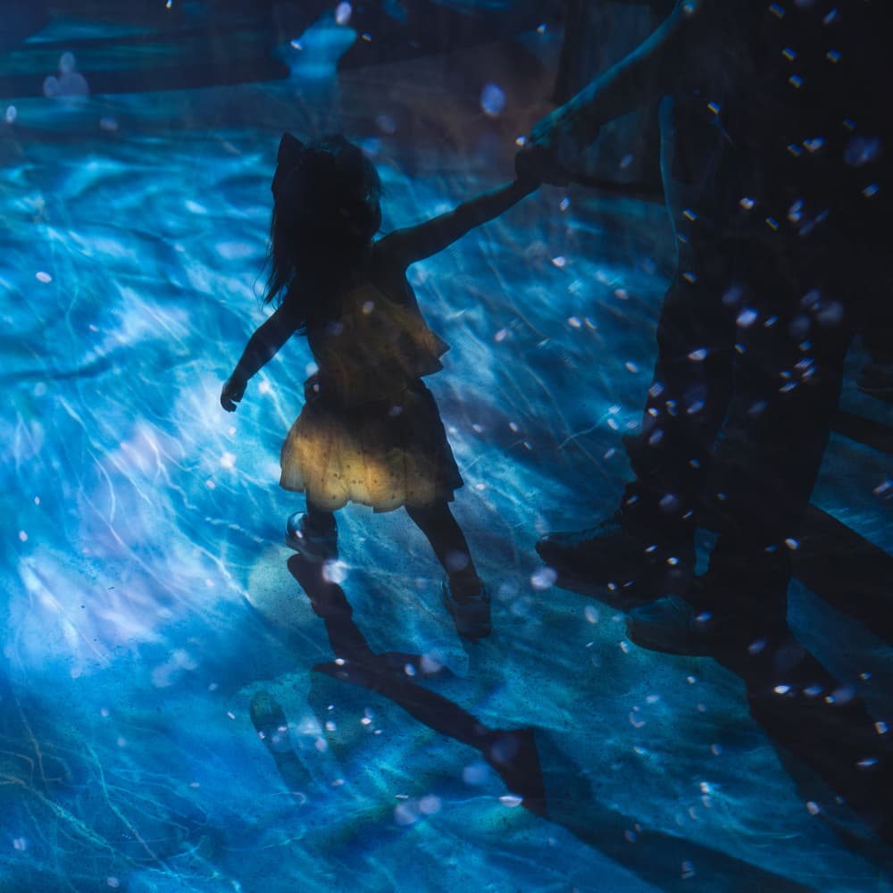 Magical Blue Light Journey by Aidong Ning — canvas wall art