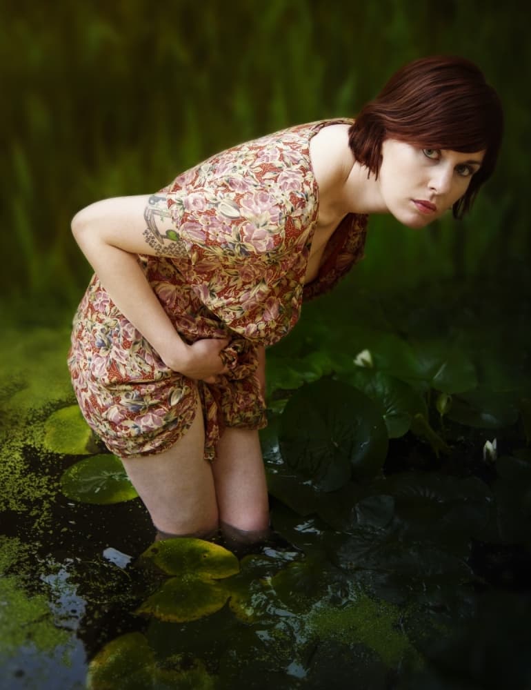 Mysterious Pond Woman by kenp — canvas wall art