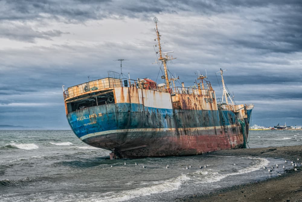 Abandoned Shipwreck Beach by mihai ian nedelcu — canvas wall art