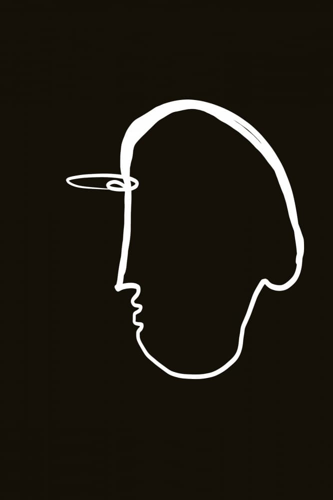 Minimalist Face Profile by Nilesh Kulkarni — canvas wall art