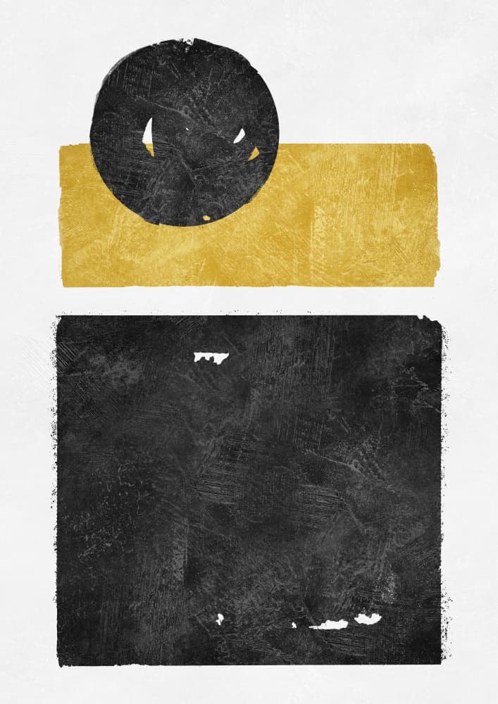 Geometric Black Gold Balance by Ema Paraschiv — canvas wall art