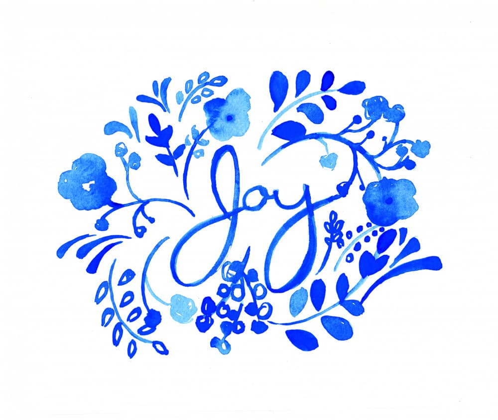 Blue Floral Joy by Christine Lindstrom — canvas wall art