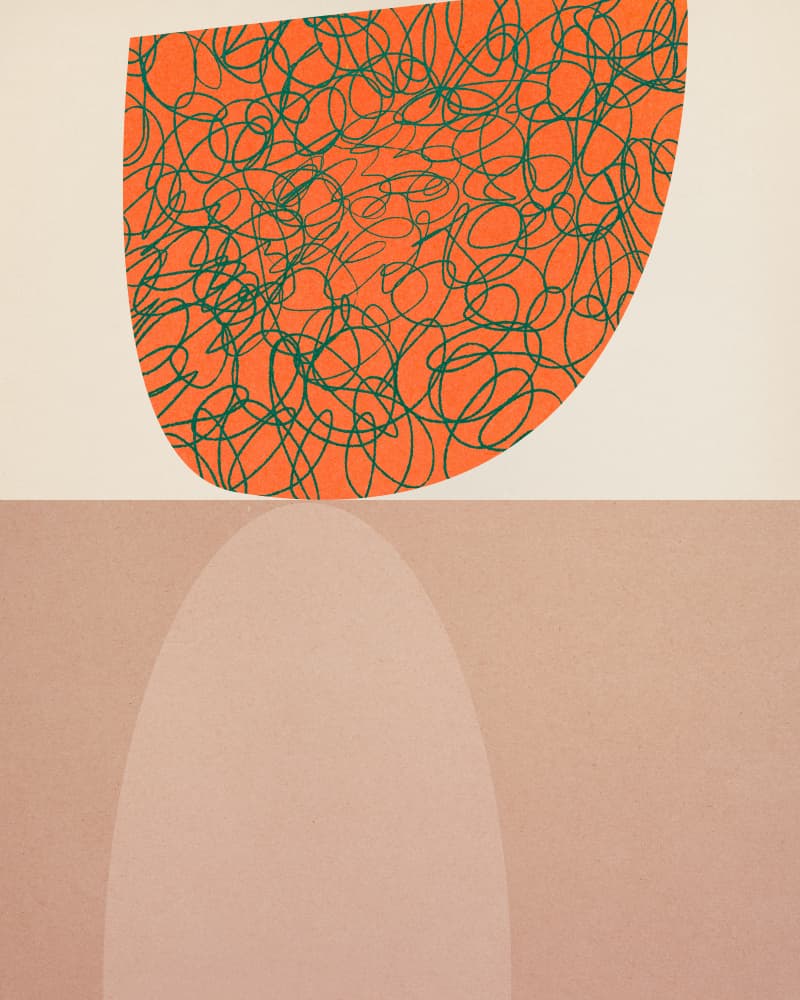 Orange Green Abstract Forms by Diana Jahns — canvas wall art