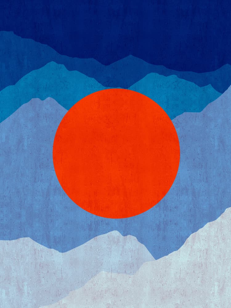 Layered Mountain Sunset by Vitor Costa — canvas wall art