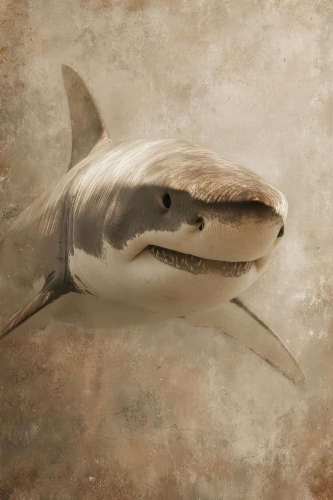 Mysterious Great White Shark by Rafal Kulik — canvas wall art