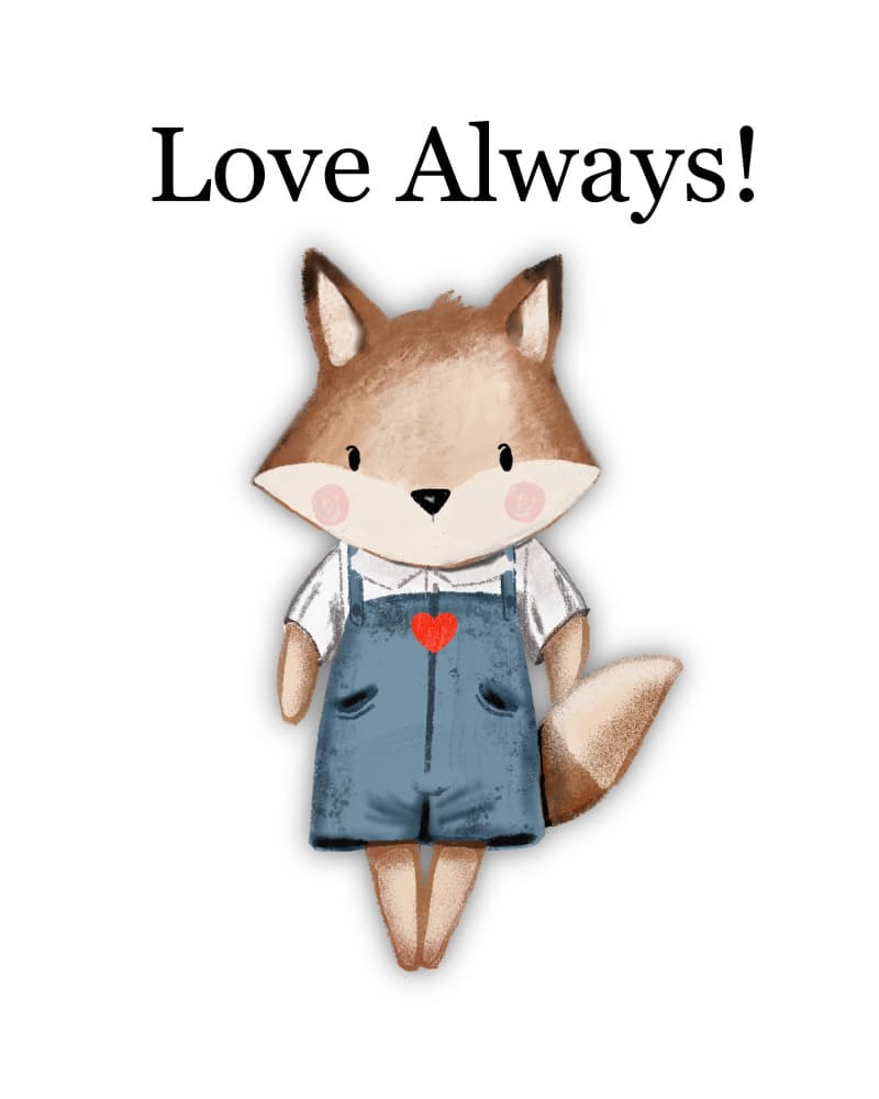 Sweet Fox Love Always by Saba Rauf — canvas wall art