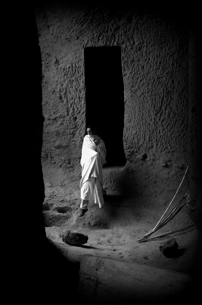 Contemplative Monk Cave by Joxe Inazio Kuesta Garmendia — canvas wall art