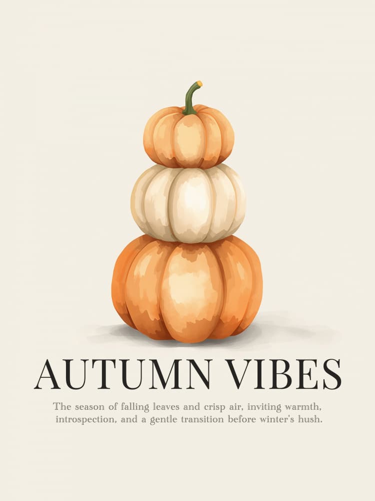 Autumn Pumpkin Stack by Elizabeth C — canvas wall art