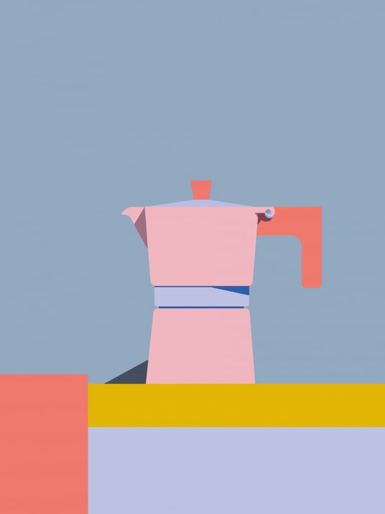 Pink Moka Pot by DARIA IVANOVNA — canvas wall art
