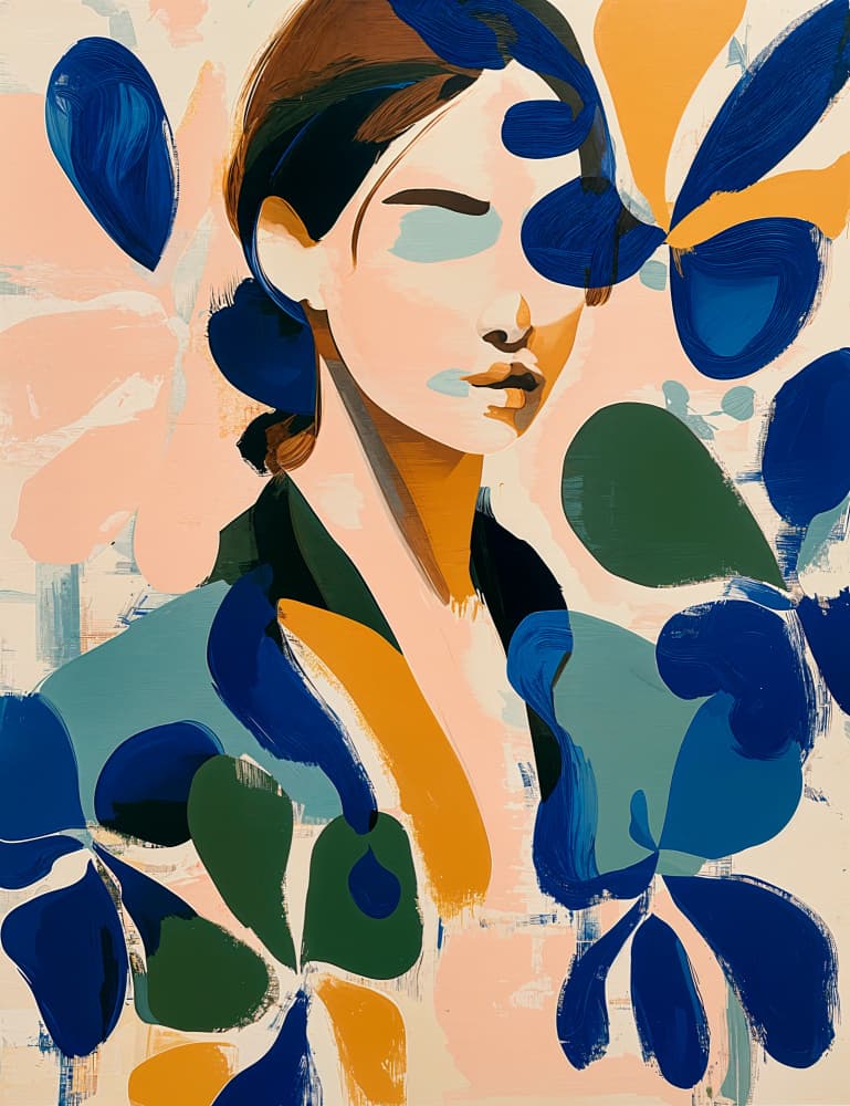 Modern Floral Portrait by Studio Palette — canvas wall art