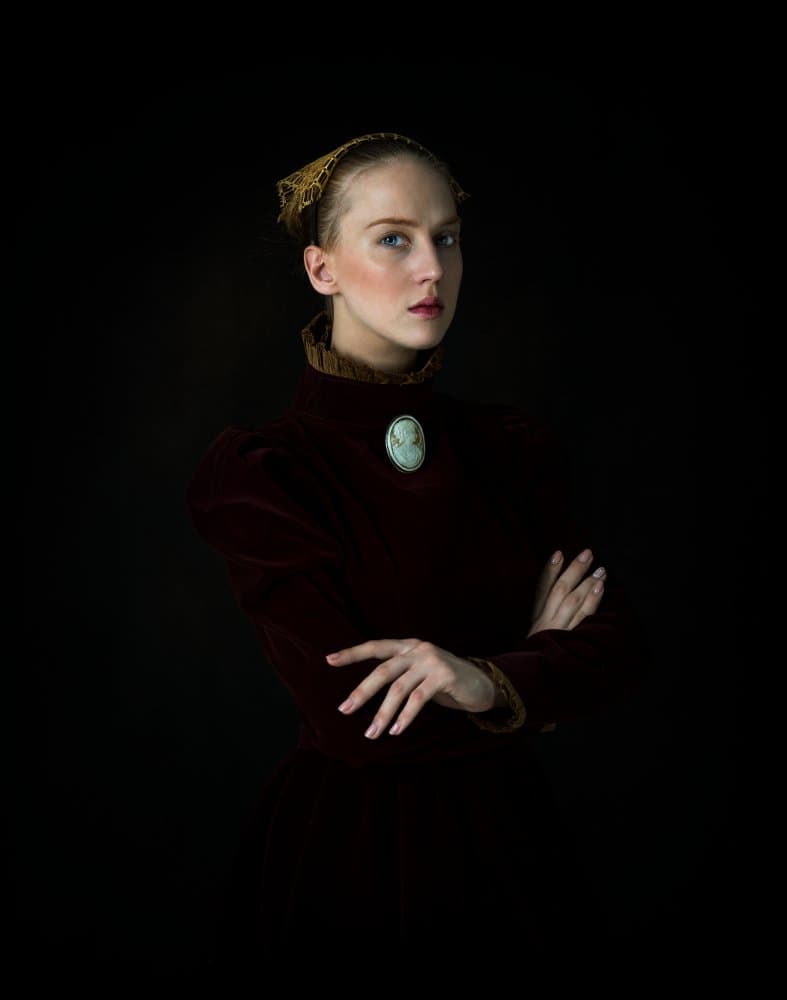Red Velvet Portrait by Svetlana Melik-Nubarova — canvas wall art