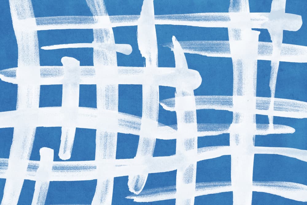 Abstract Blue Grid by amini54 — canvas wall art