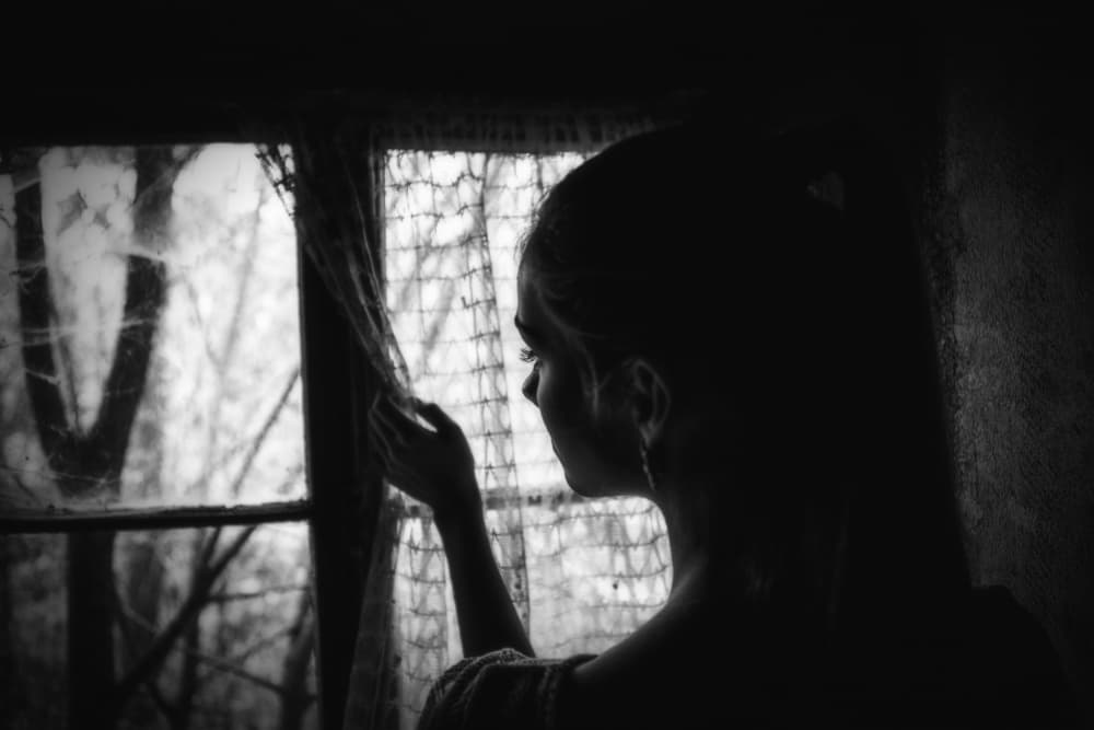 Mysterious Window Gaze by Georgios Bero — canvas wall art