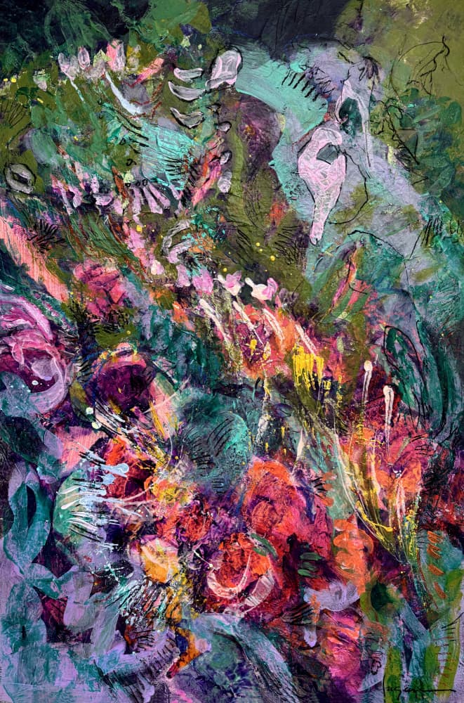 Vibrant Floral Abstract by Dorothy Fagan — canvas wall art