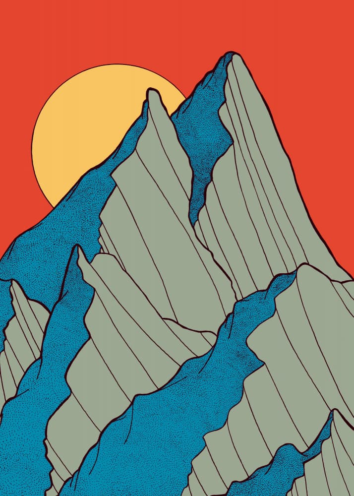 Jagged Peaks Sunset by Stephen Wade — canvas wall art