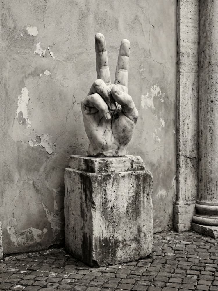 Peace Sign Sculpture by Andreas Magnusson — canvas wall art