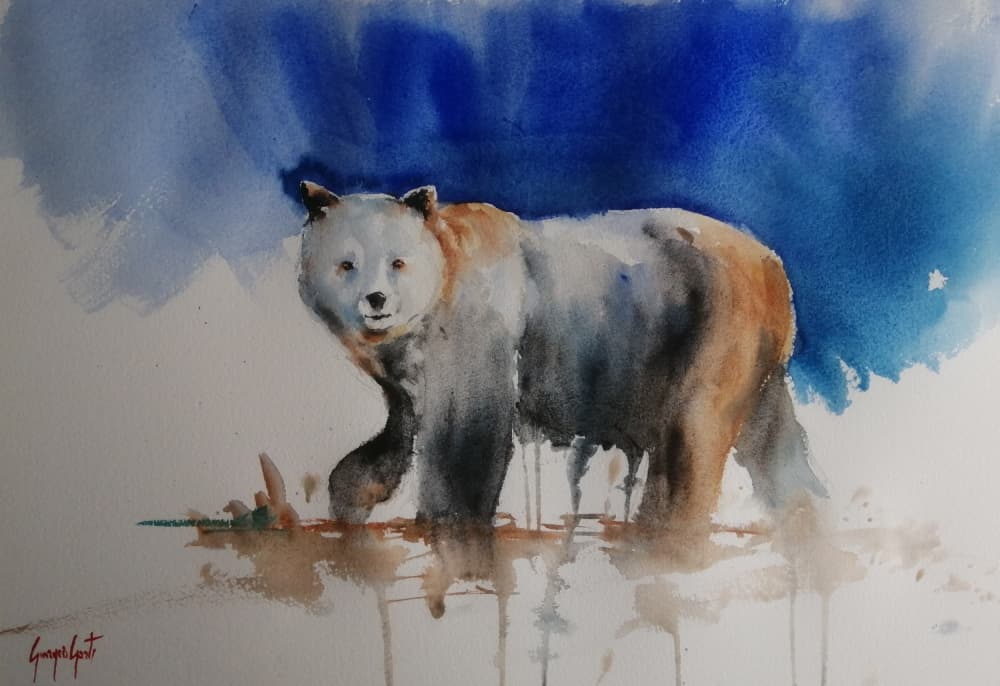 Spirit Blue Bear by Giorgio Gosti — canvas wall art