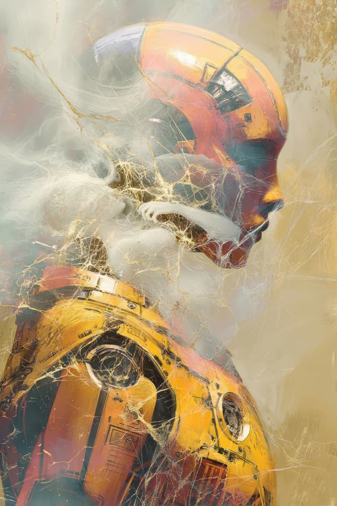 Futuristic Golden Android by Rafal Kulik — canvas wall art