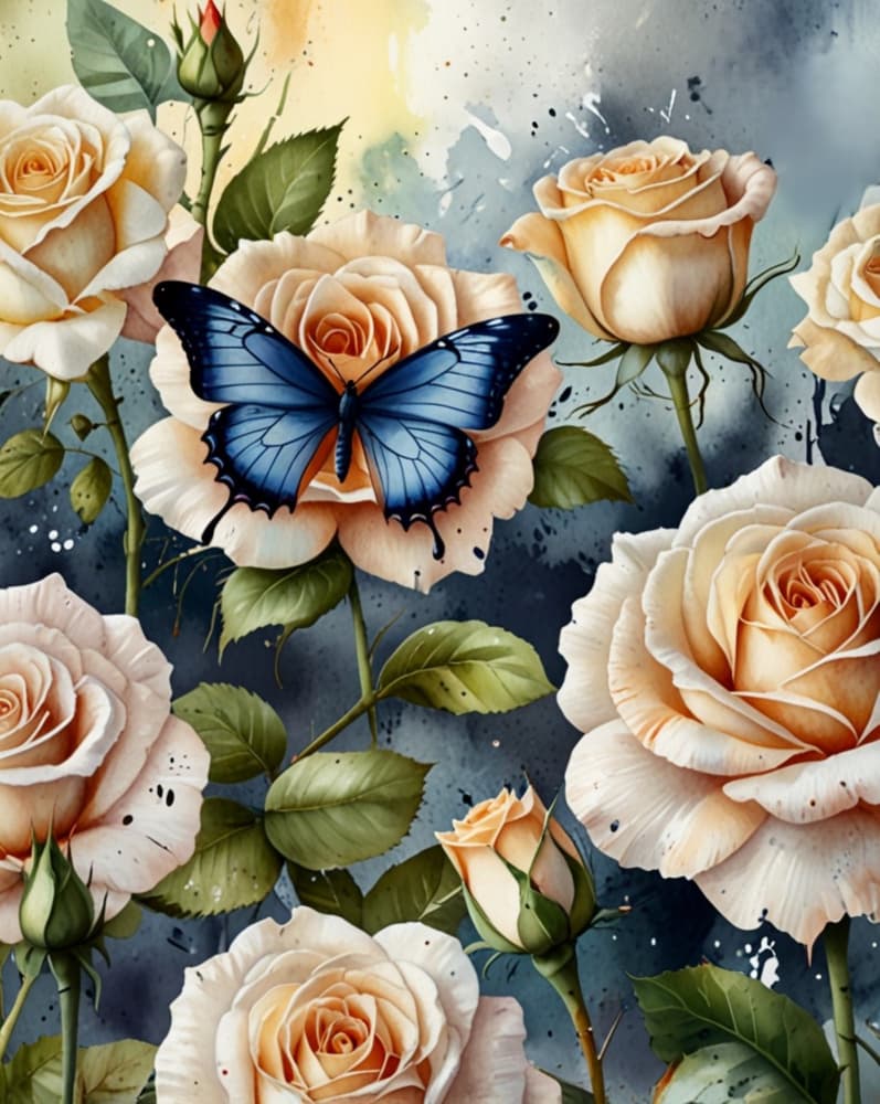 Serene Rose Butterfly by Anda Bieza — canvas wall art