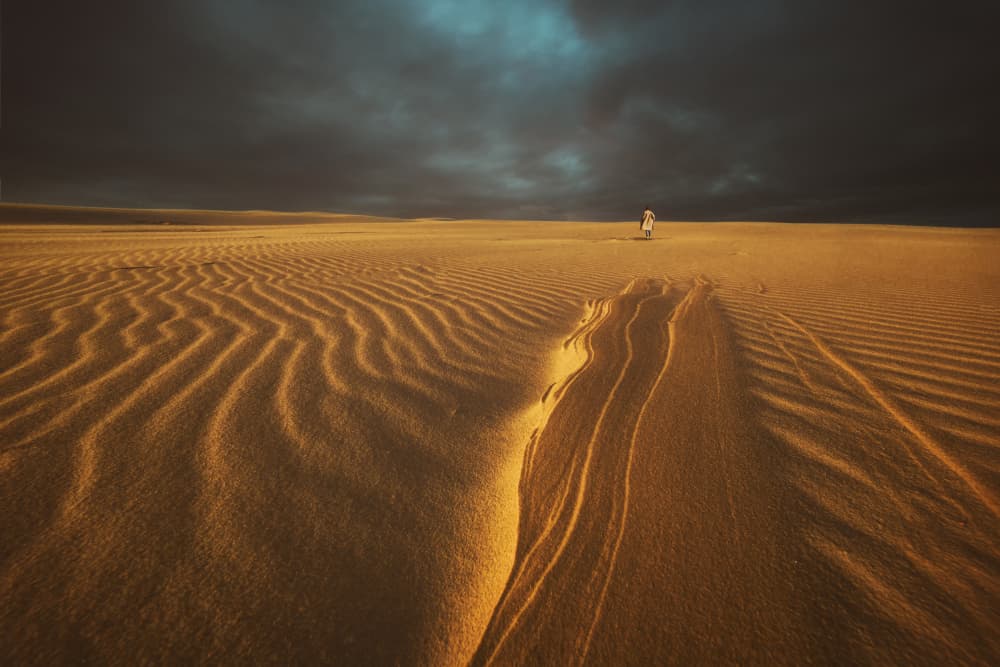 Astronaut Desert Journey by Uschi Hermann — canvas wall art
