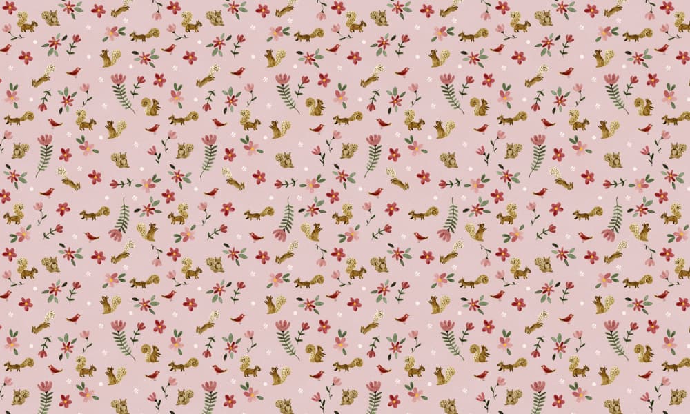 Pink Squirrel Pattern by Abigail Morales — canvas wall art