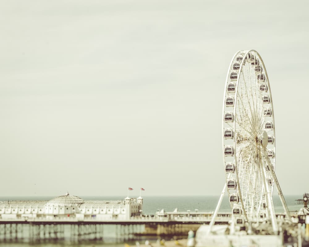 Dreamy Seaside Ferris Wheel by Talitha McQueen — canvas wall art