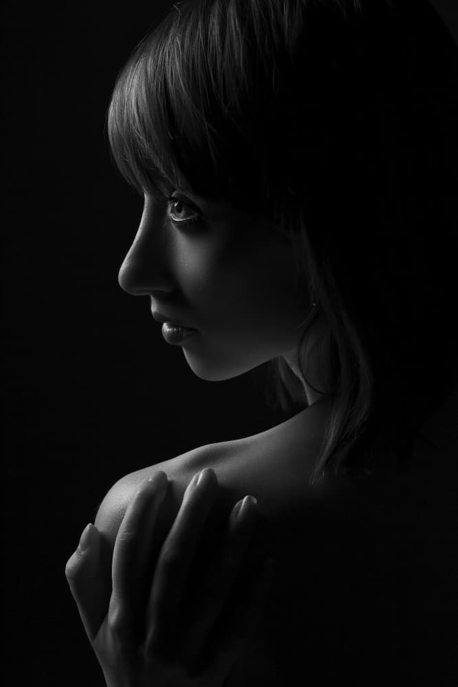 Elegant Profile Portrait by Ionel Onofras — canvas wall art