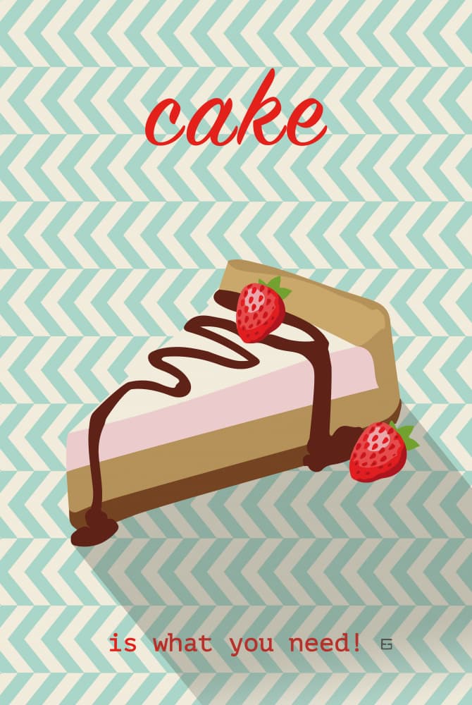 Sweet Strawberry Cake Slice
