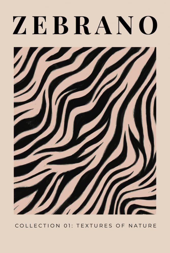 Black Beige Zebra Stripes by Melloi Art Prints — canvas wall art