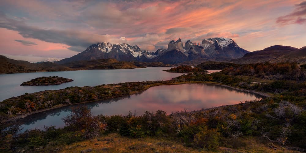 Patagonia Sunset Reflection by Valeriy Shcherbina — canvas wall art